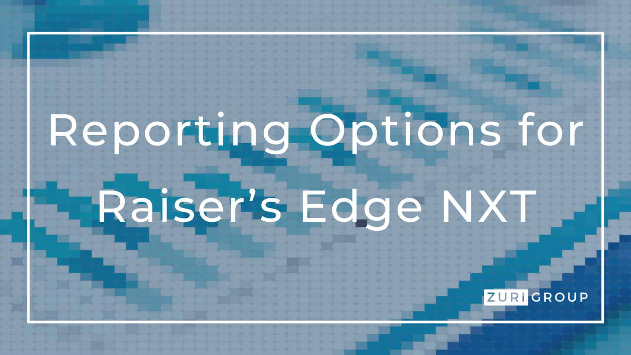 reporting options for Raiser's Edge NXT